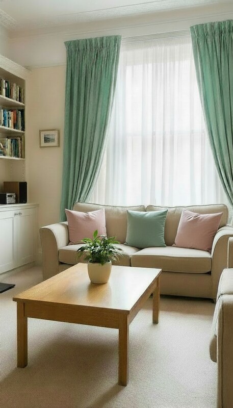 menta zöld függöny