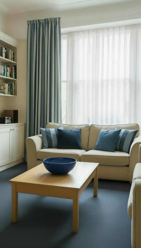 Kék csíkos textilek